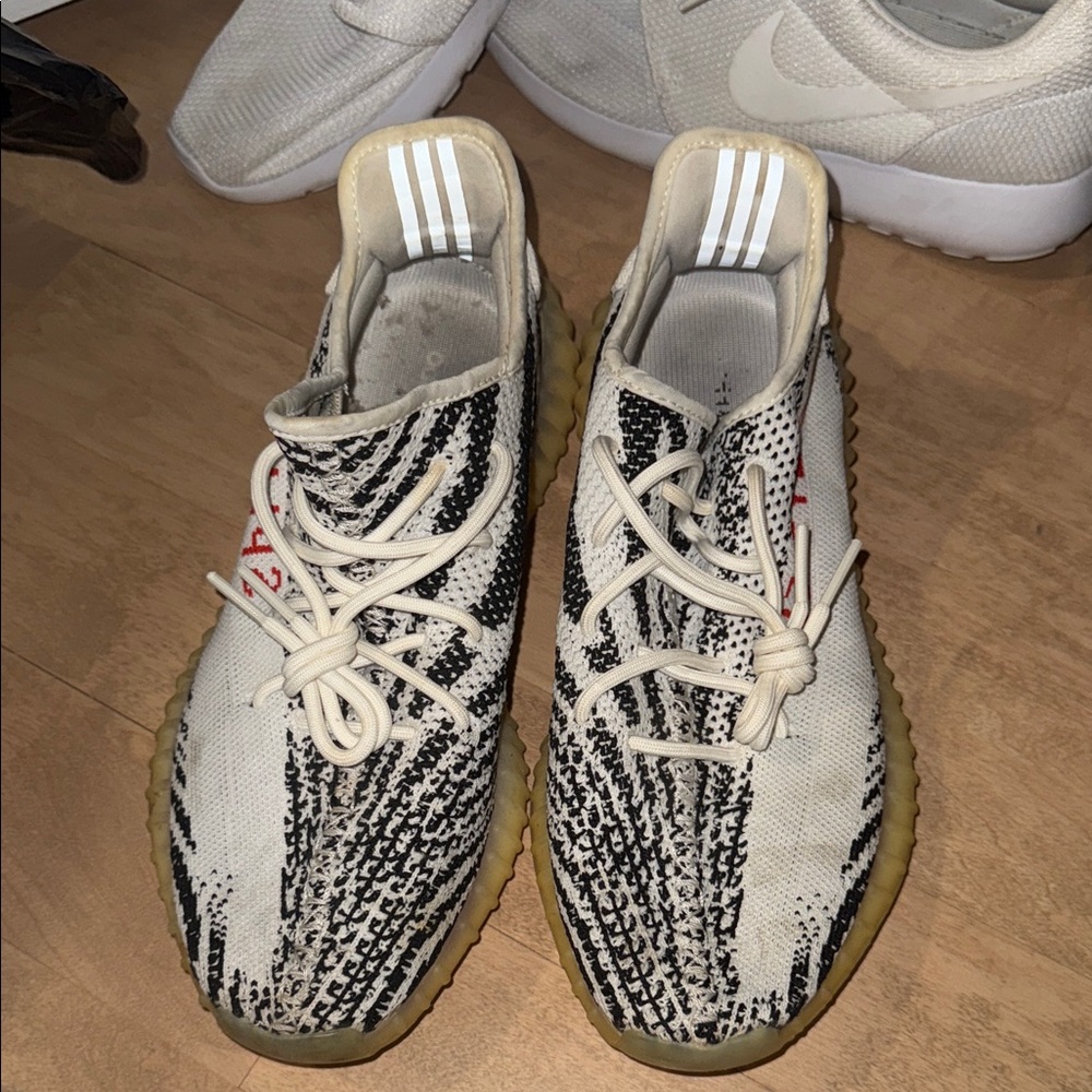 Yeezy Zebra Pattern Sneakers in Black and White